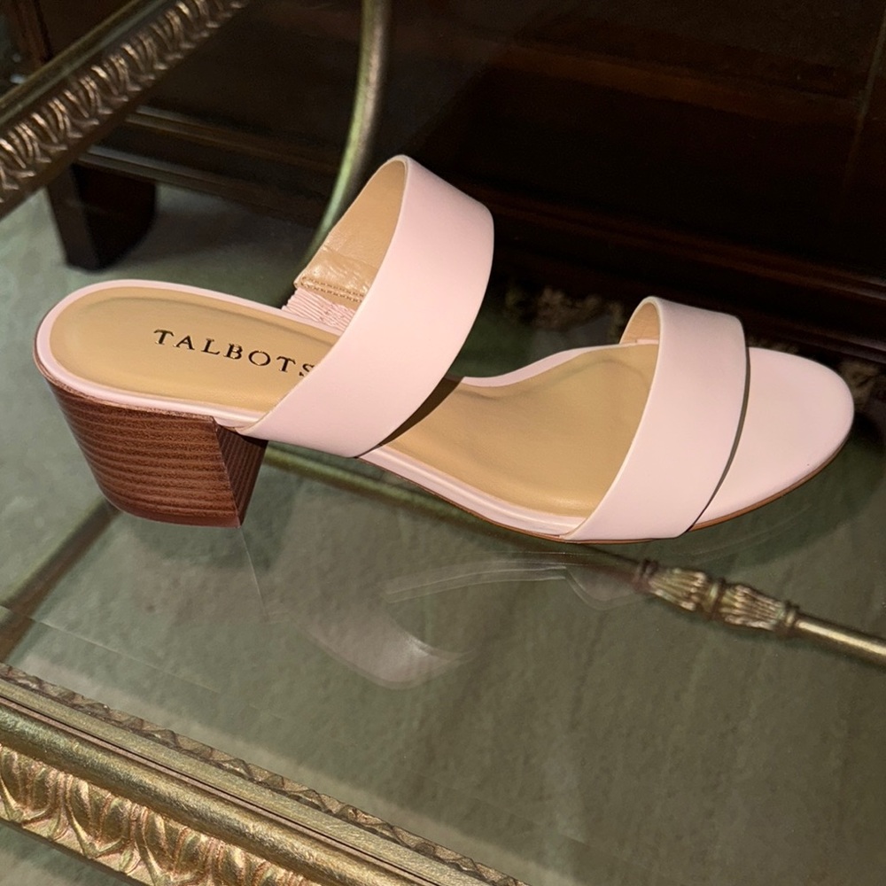 Talbots Tilly Block Heel Sandals color Coral Buff